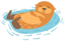 Otter Floating On Back Sticker