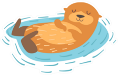 Otter Floating On Back Sticker