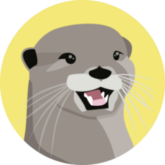 Otter Illustration Character On Yellow Sticker