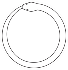 Ouroboros, Symbol Of Snake Eating Its Own Tail Simple Sticker