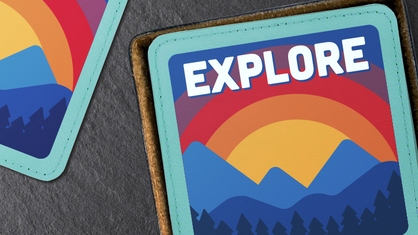 Outdoors Teal Leatherette Coaster Set