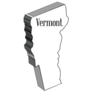 Outline 3d Map Of The State Of Vermont Sticker