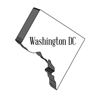 Outline 3d Map Of The State Of Washington Dc Sticker