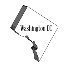 Outline 3d Map Of The State Of Washington Dc Sticker