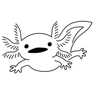Outline Axolotl Sticker