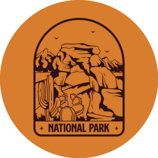 Outline Badge Utah National Park Emblem Vintage Sticker