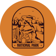 Outline Badge Utah National Park Emblem Vintage Sticker