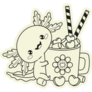 Outline Cocoa Axolotl Sticker