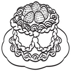 Outline Coquette Cake Sticker