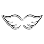 Outline Cute Wings Sticker