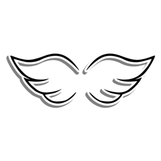 Outline Cute Wings Sticker