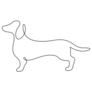 Outline Dachshund Sticker