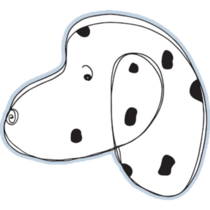 Outline Dalmatian Head Sticker
