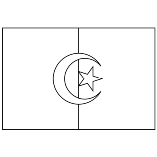 Outline Design Flag Of Algeria Sticker