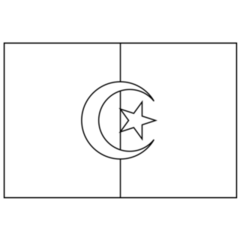 Outline Design Flag Of Algeria Sticker