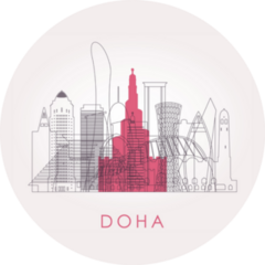 Outline Doha Qatar Skyline Sticker