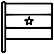 Outline Ghana Flag Sticker