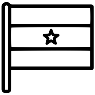 Outline Ghana Flag Sticker