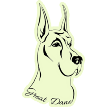 Outline Great Dane Sticker
