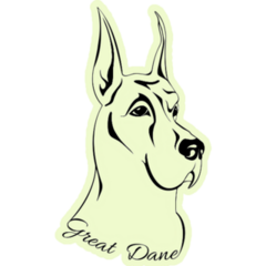 Outline Great Dane Sticker