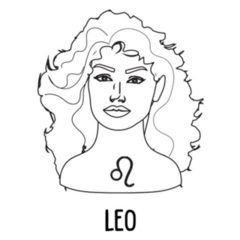 Outline Illustration Of Leo Zodiac Sticker