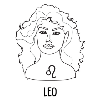 Outline Illustration Of Leo Zodiac Sticker