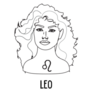 Outline Illustration Of Leo Zodiac Sticker