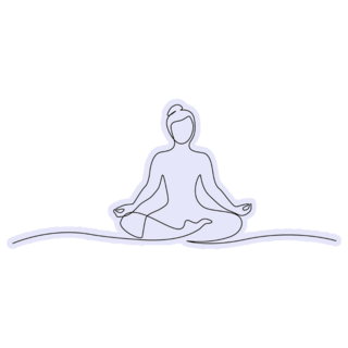 Outline Lotus Pose Yoga Sticker