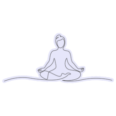 Outline Lotus Pose Yoga Sticker