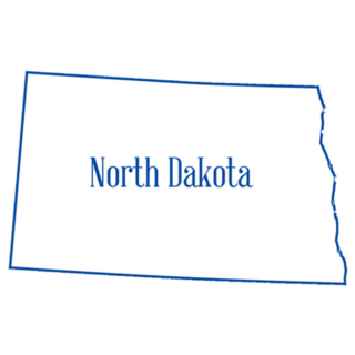 Outline Map Of North Dakota In Blue Sticker