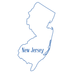 Outline Map Of The State Of New Jersey Sticker