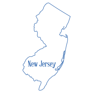 Outline Map Of The State Of New Jersey Sticker