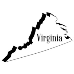 Outline Map Of The State Of Virginia In 3d Sticker