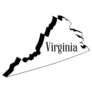 Outline Map Of The State Of Virginia In 3d Sticker