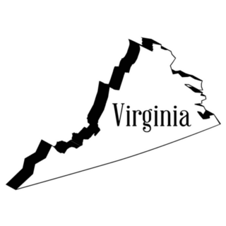 Outline Map Of The State Of Virginia In 3d Sticker