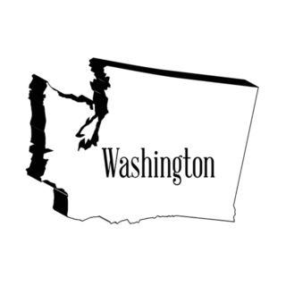 Outline Map Of The State Of Washington Lettering Sticker