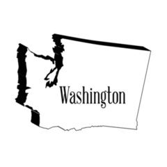 Outline Map Of The State Of Washington Lettering Sticker