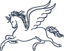 Outline Of A Pegasus Flying Horse Sticker