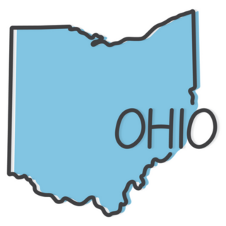 Outline Of Ohio Map With Lettering Illustration Sticker