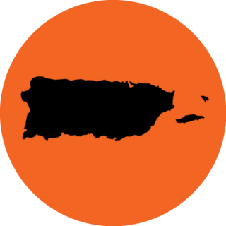 Outline Of Puerto Rico On Bright Orange Fill Sticker
