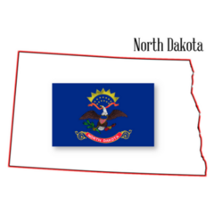 Outline Of The State Of North Dakota Isolated Flag Sticker