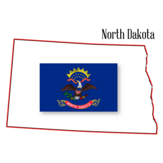 Outline Of The State Of North Dakota Isolated Flag Sticker