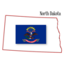 Outline Of The State Of North Dakota Isolated Flag Sticker