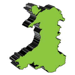 Outline Of Wales, United Kingdom 3d Green Sticker