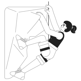Outline Rock Climbing Sticker