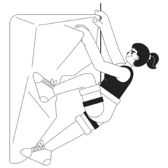 Outline Rock Climbing Sticker