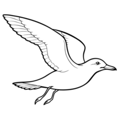 Outline Seagull Sticker