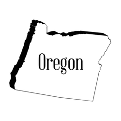 Outline Silhouette Map Of Oregon Lettering Sticker