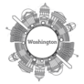 Outline Washington Dc Usa City Circular Skyline Sticker