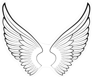Outlined Angel Wings Sticker